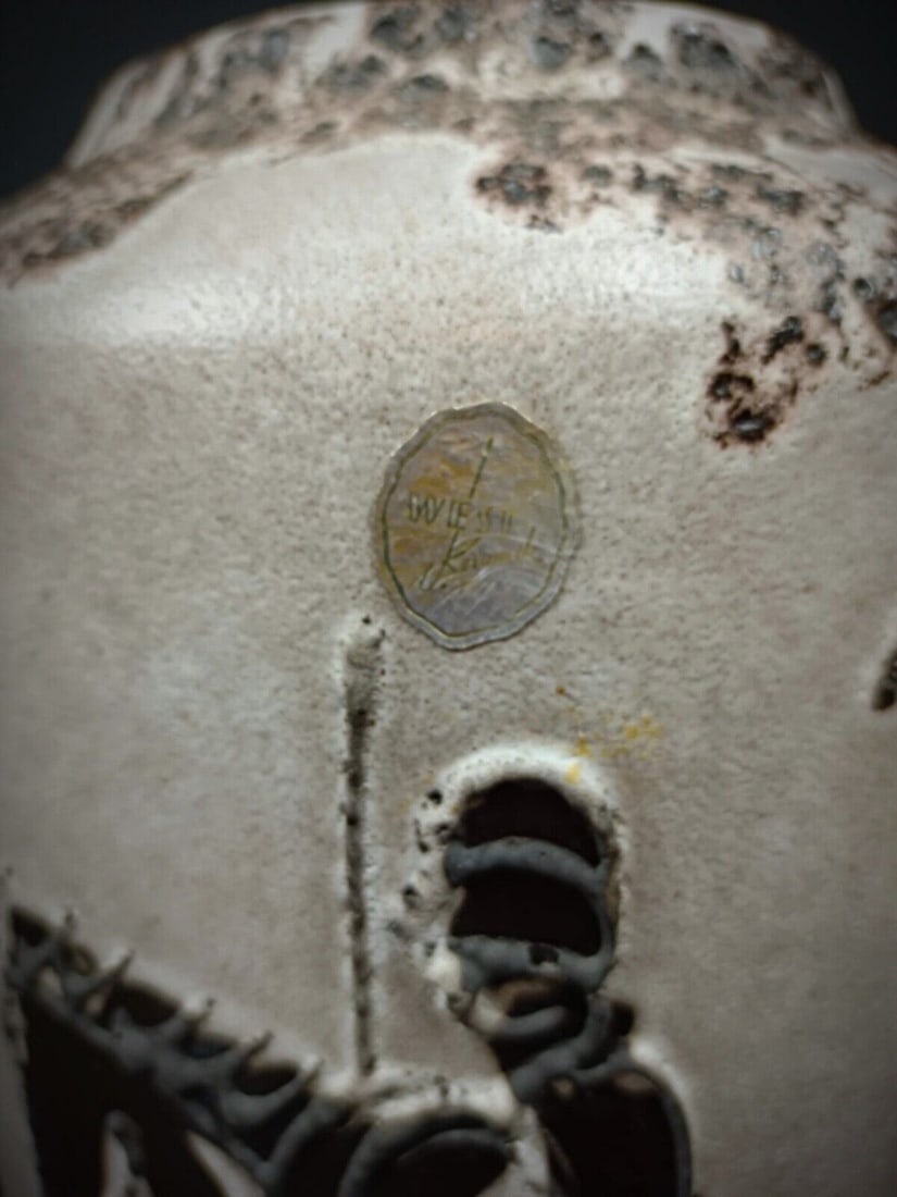 Vintage West Kéramik Grand Vase with Knight Decoration – W. Germany - 8