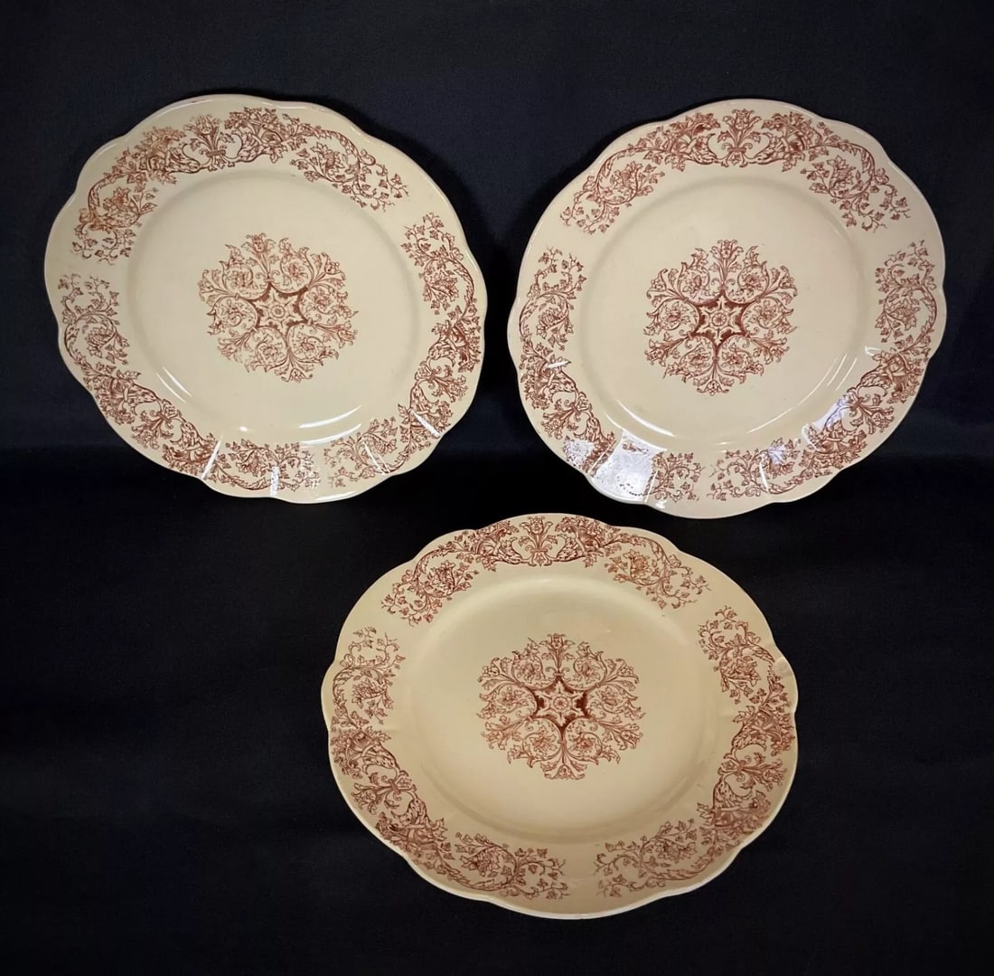 Late 19th-Century Set of 6 Longchamp "Bella" Ironstone Dinner Plates - 12