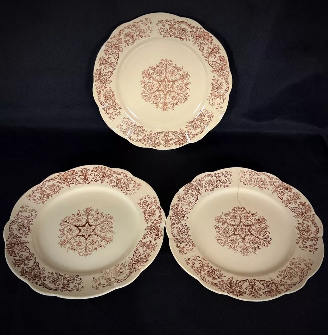 Late 19th-Century Set of 6 Longchamp "Bella" Ironstone Dinner Plates - 3