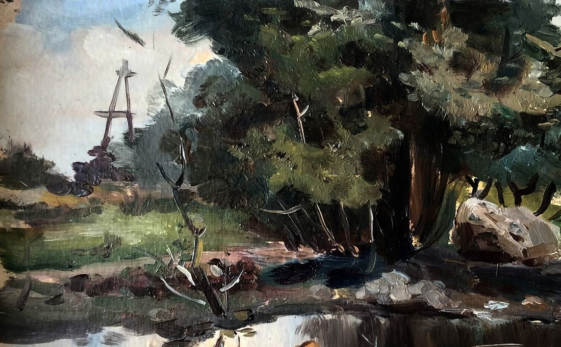 Oil painting Evening by the river Vitaly Duhnevich - 2