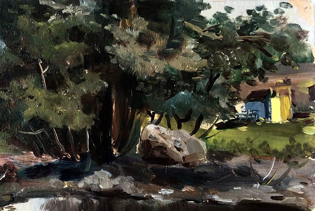 Oil painting Evening by the river Vitaly Duhnevich - 3