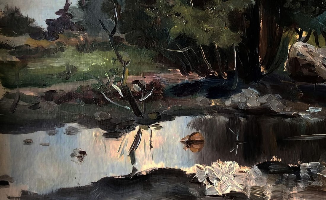 Oil painting Evening by the river Vitaly Duhnevich - 4