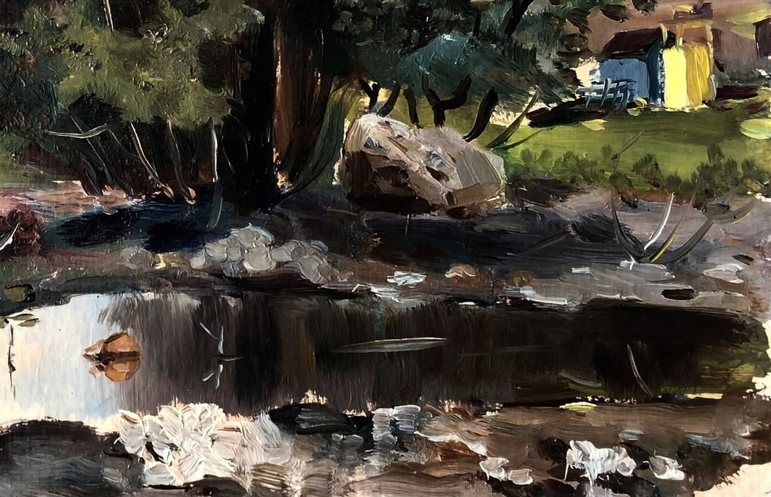 Oil painting Evening by the river Vitaly Duhnevich - 5