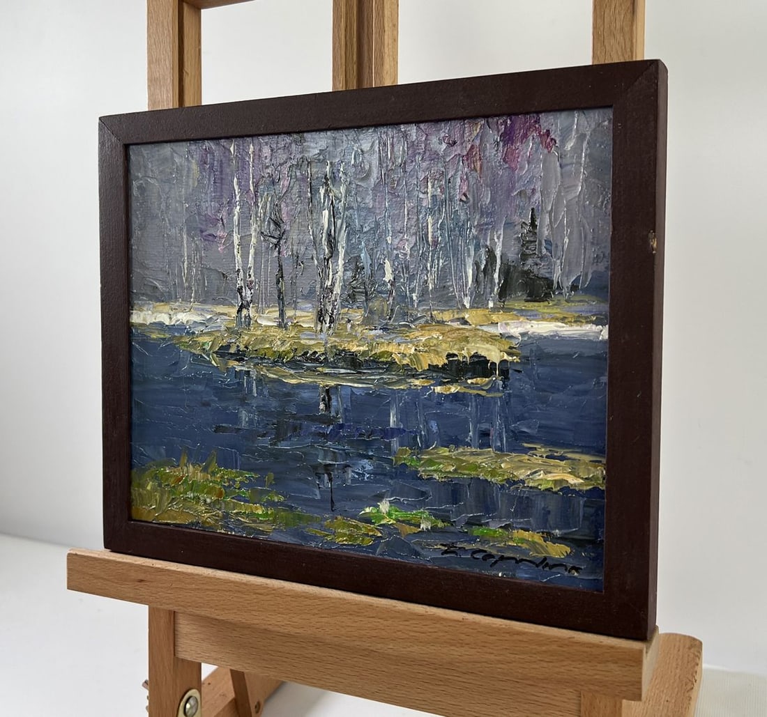 Oil painting Snow melts in March Boris Serdyuk - 2