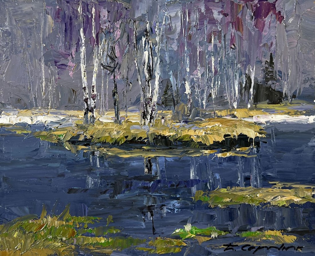 Oil painting Snow melts in March Boris Serdyuk - 3