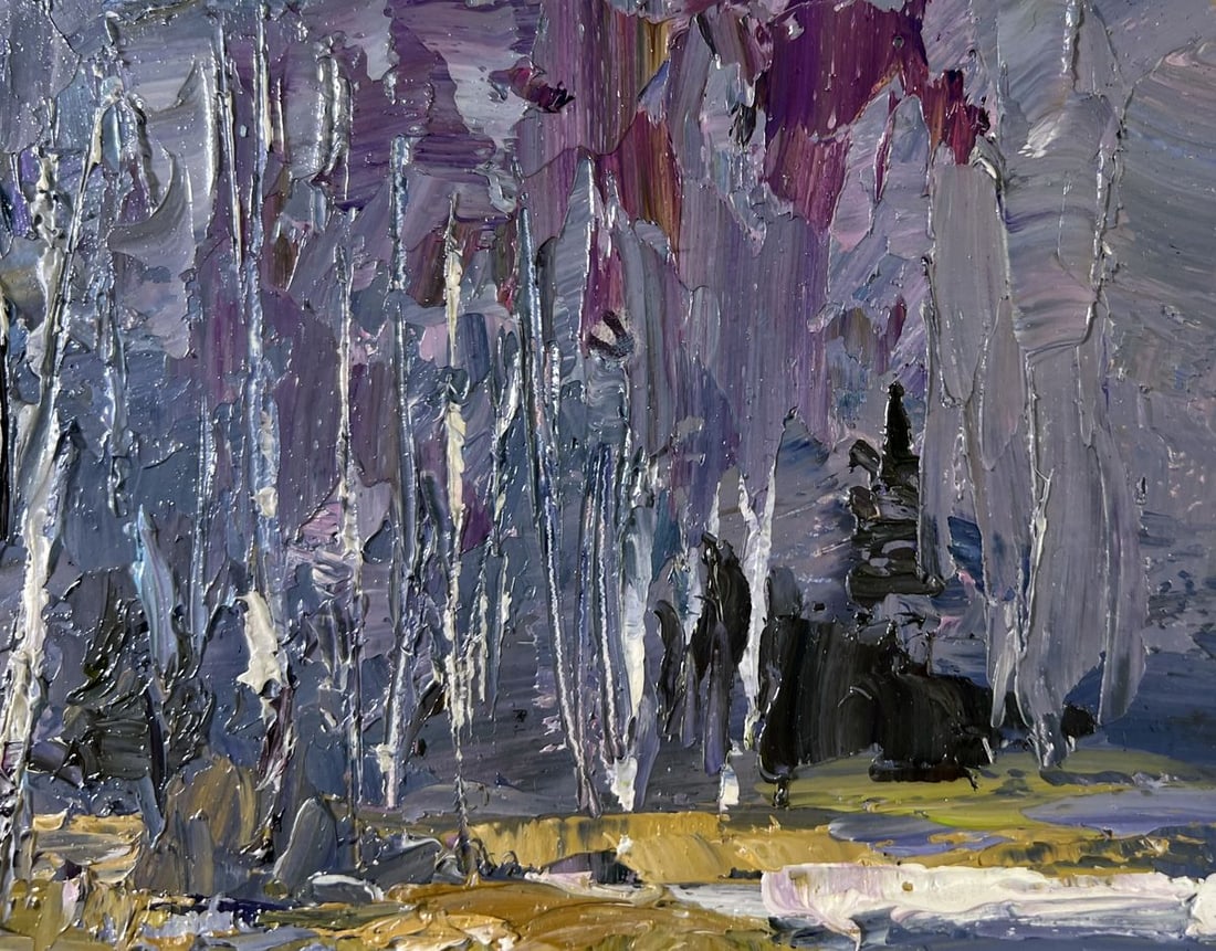 Oil painting Snow melts in March Boris Serdyuk - 4