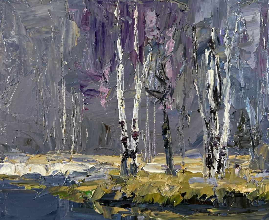 Oil painting Snow melts in March Boris Serdyuk - 7