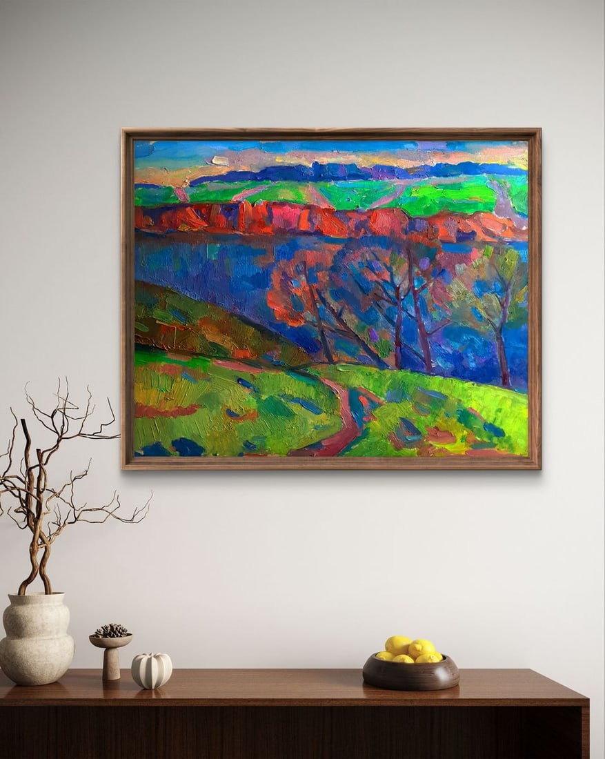 Oil painting Autumn silence on the shore Pavel Dobrev - 3