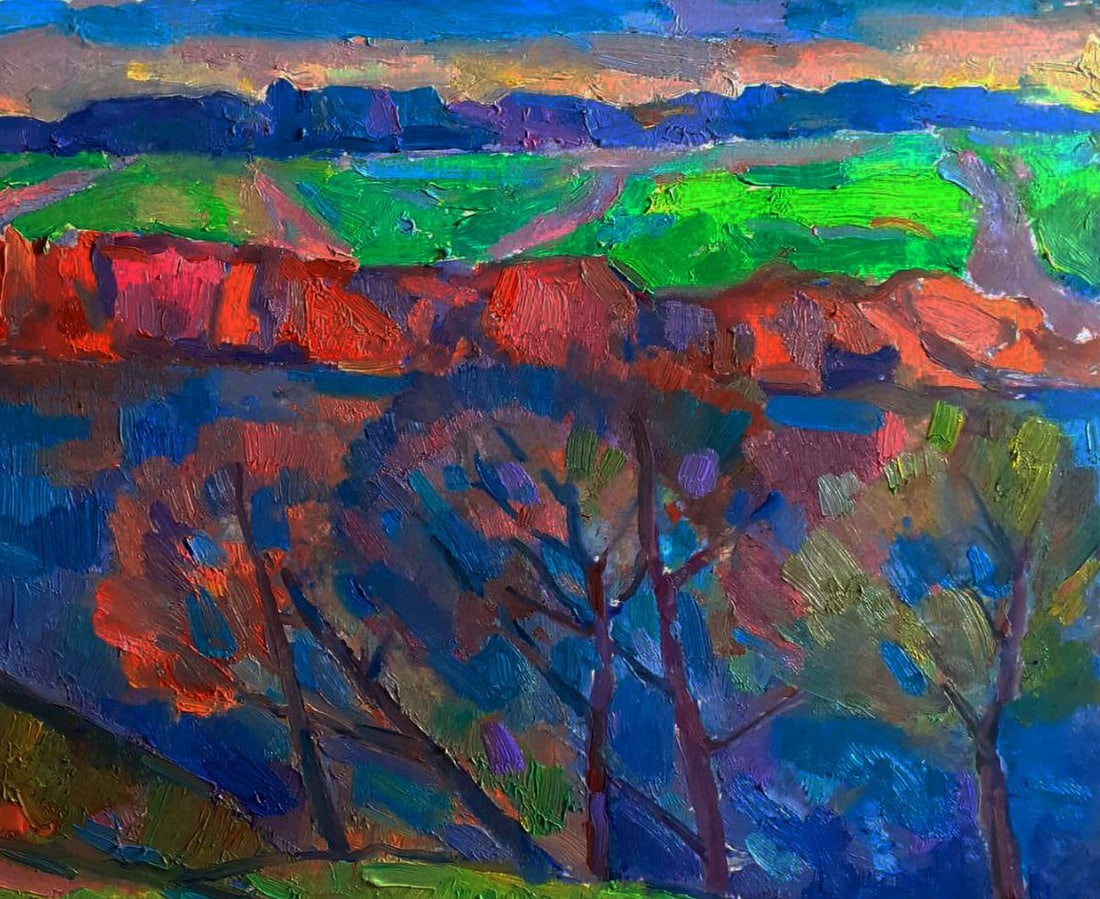 Oil painting Autumn silence on the shore Pavel Dobrev - 5