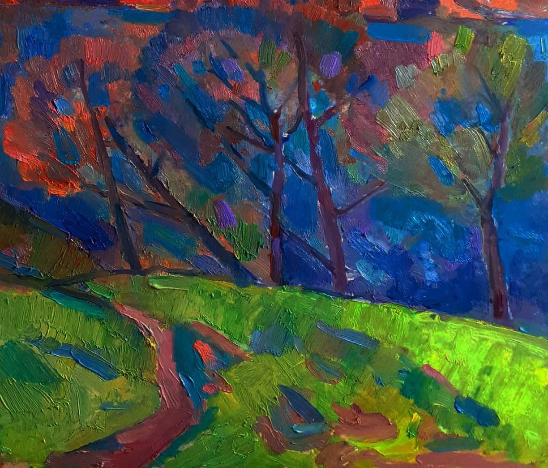 Oil painting Autumn silence on the shore Pavel Dobrev - 6