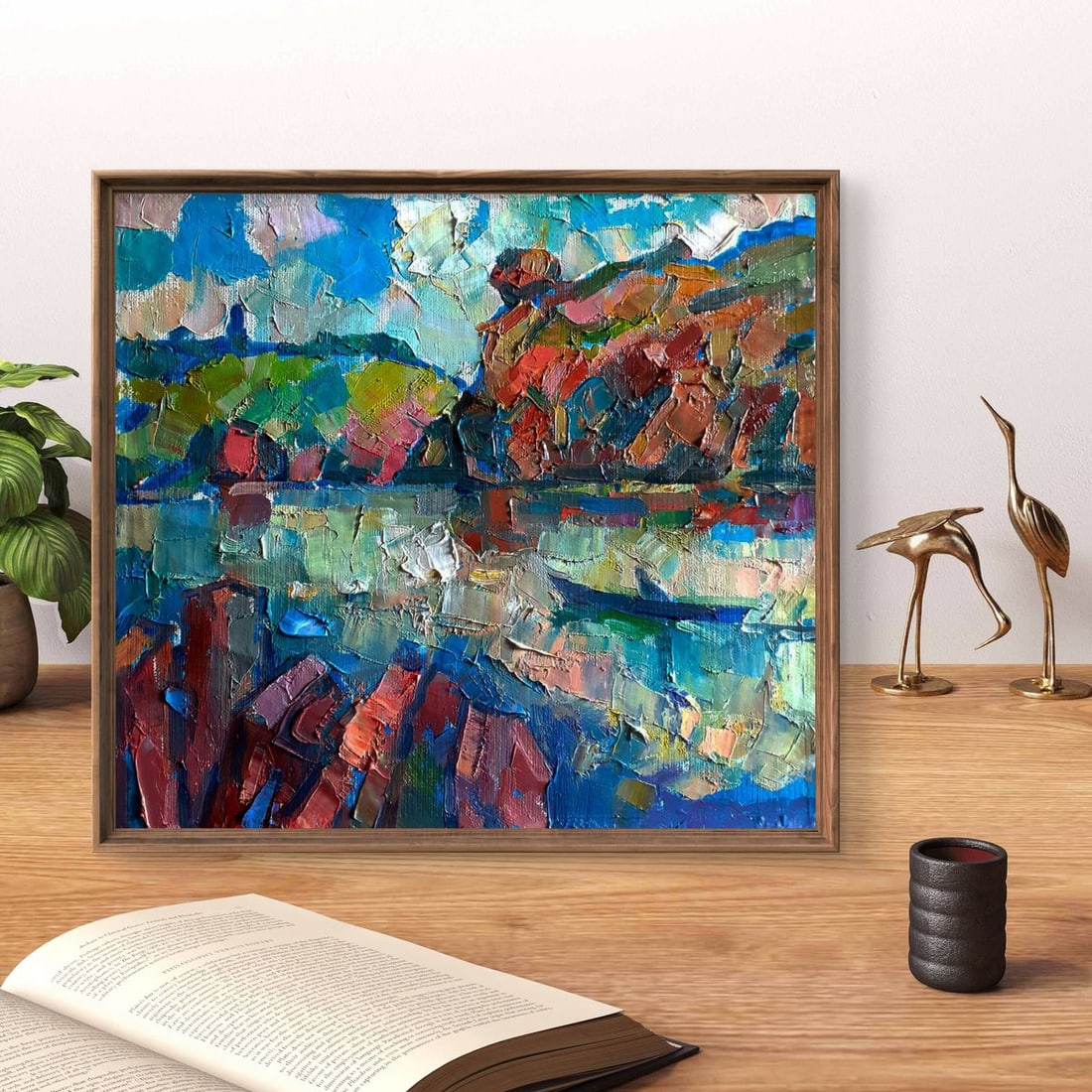 Oil painting Rocky river bank Pavel Dobrev - 2