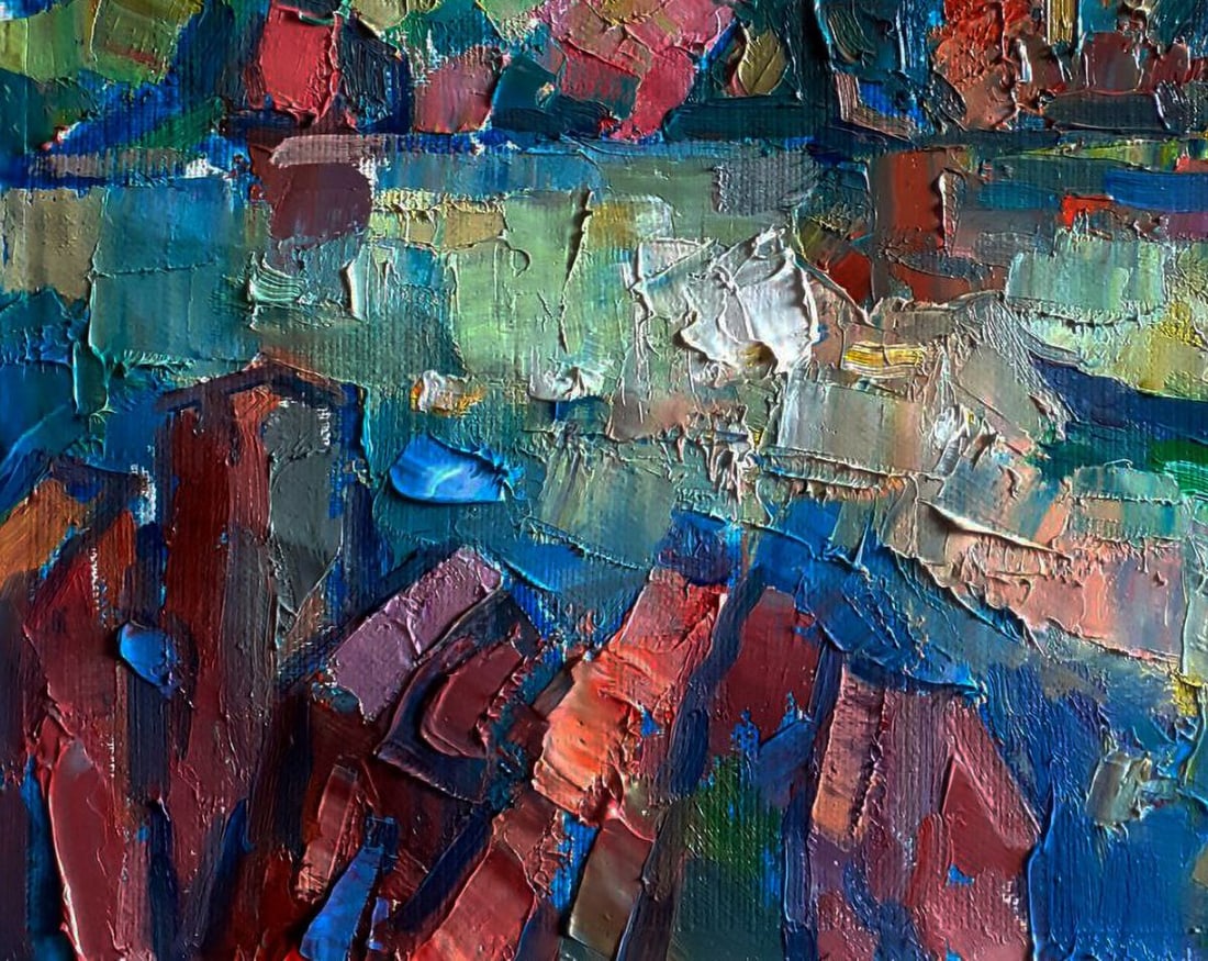 Oil painting Rocky river bank Pavel Dobrev - 6