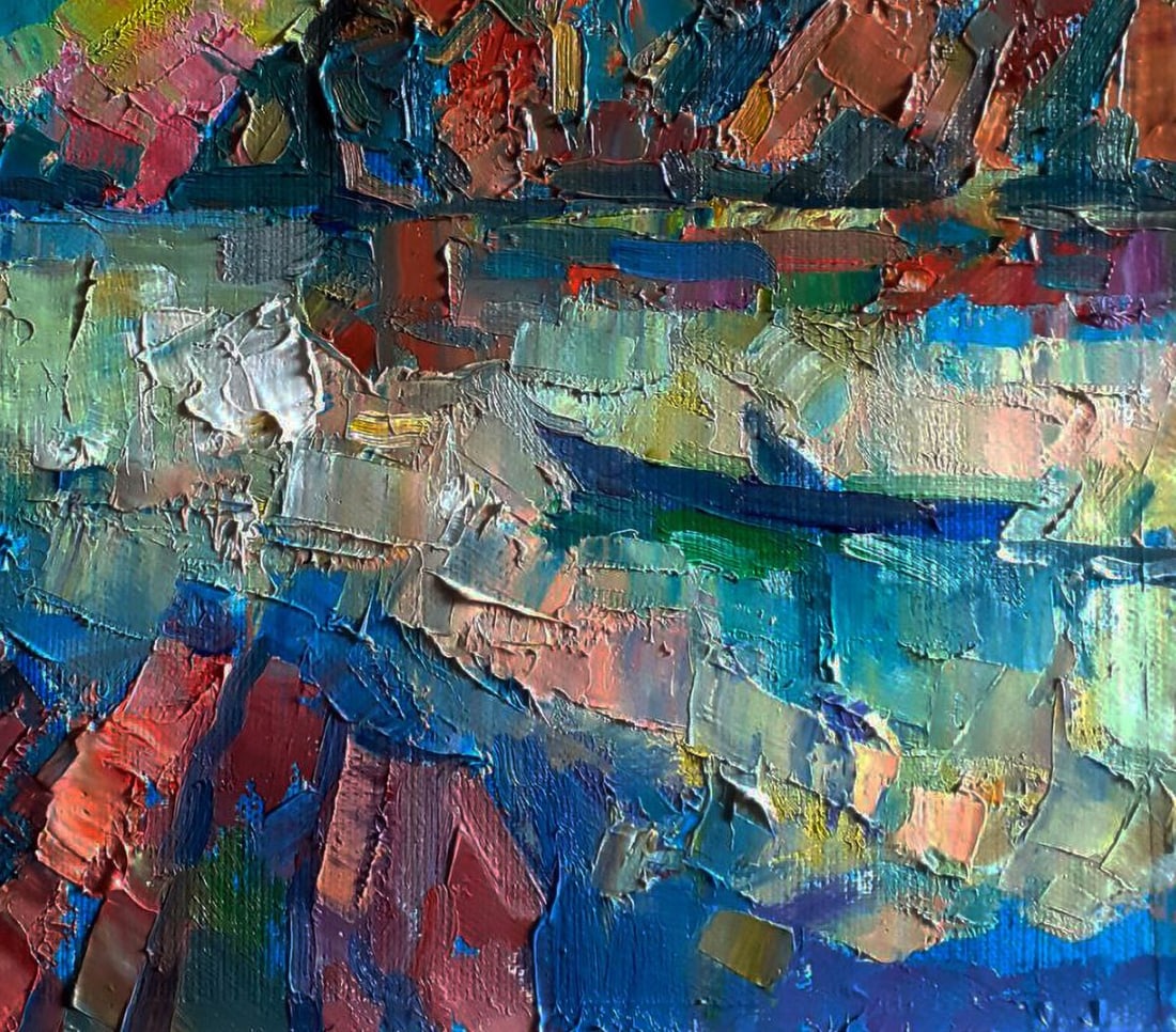 Oil painting Rocky river bank Pavel Dobrev - 7