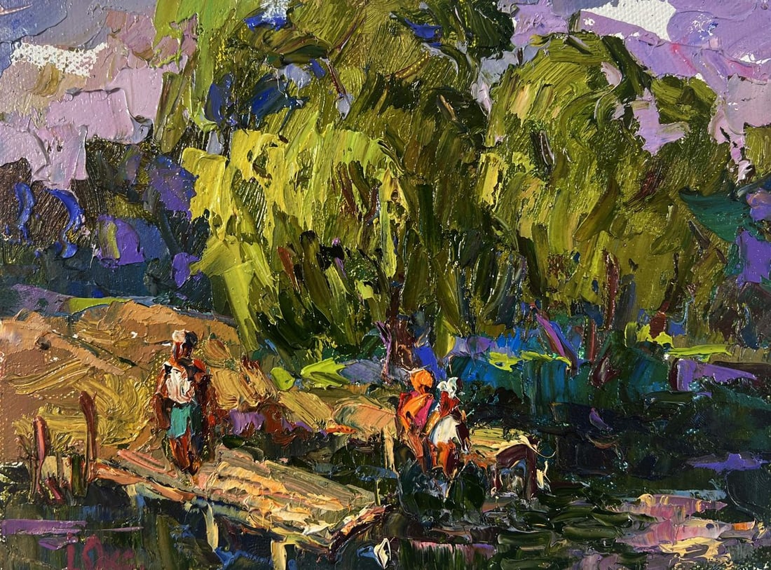 Oil painting Vacations in the village sun Oleksiy Ivanyuk - 3