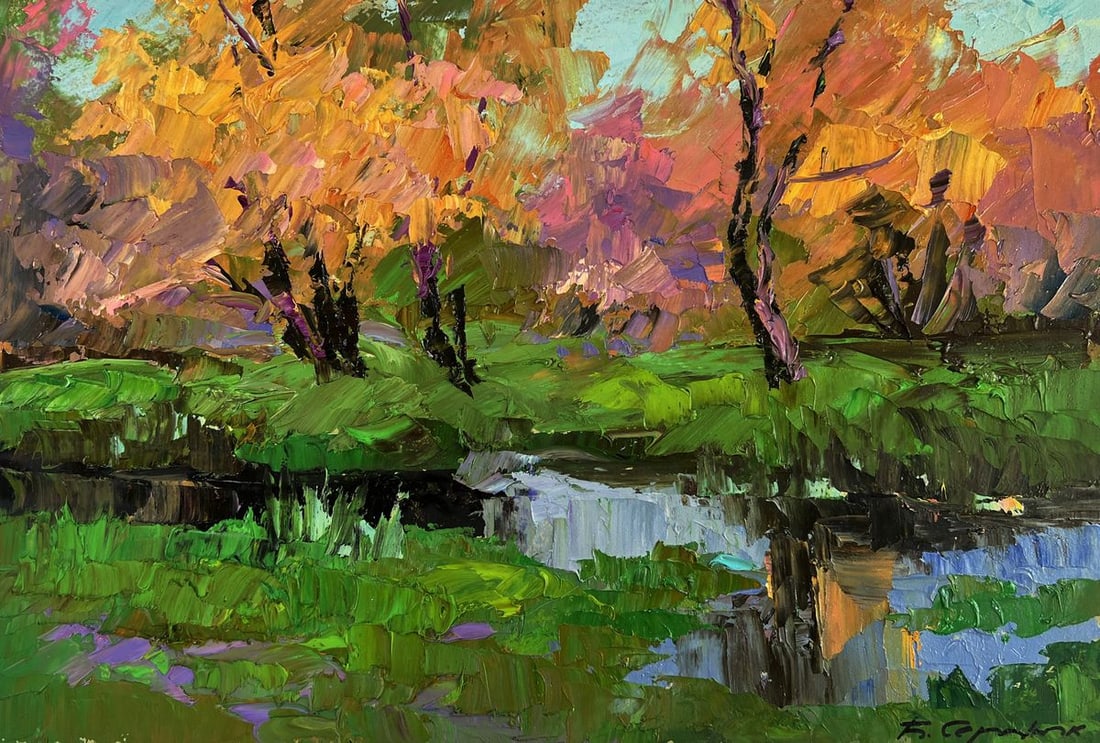 Oil painting Quiet autumn in the sun's rays boris Serdyuk - 3