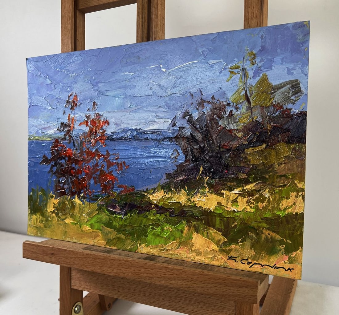 Oil painting Golden trees and the blue horizon Boris Serdyuk - 2