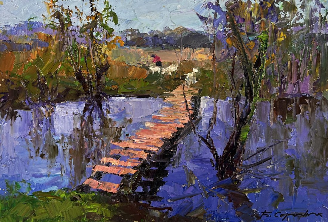 Oil painting Path between two banks Boris Serdyuk - 3