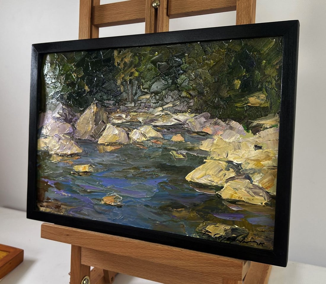 Oil painting Silent whispers between green shores Boris Serdyuk - 2