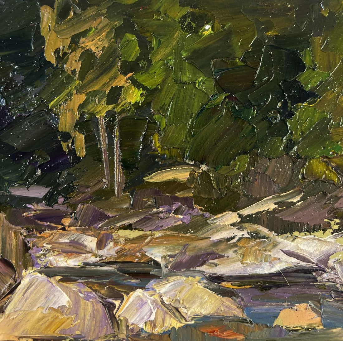 Oil painting Silent whispers between green shores Boris Serdyuk - 5