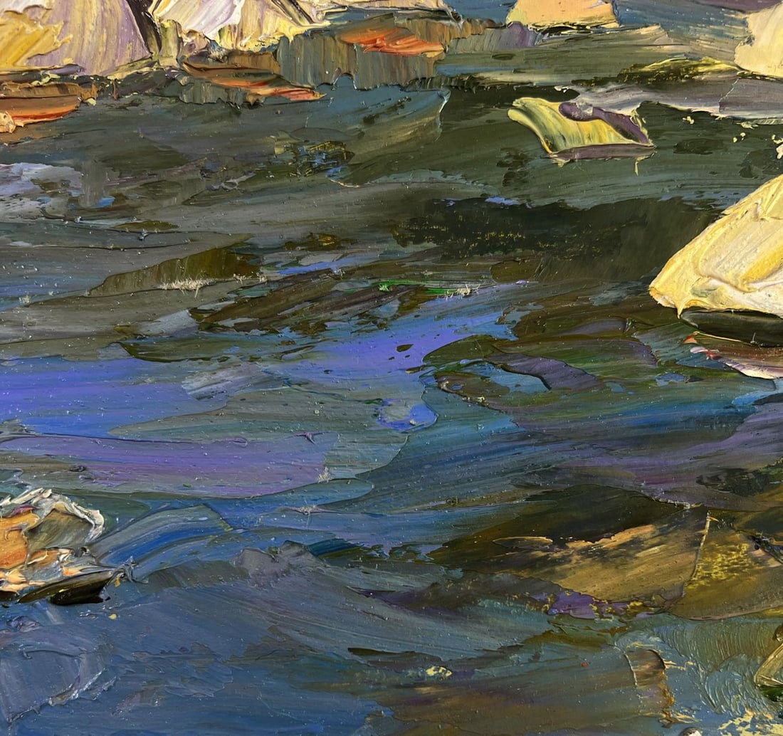 Oil painting Silent whispers between green shores Boris Serdyuk - 8