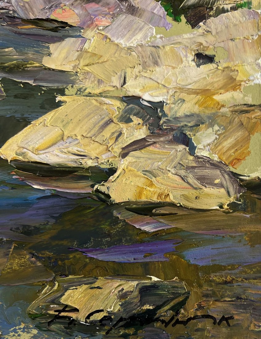 Oil painting Silent whispers between green shores Boris Serdyuk - 9