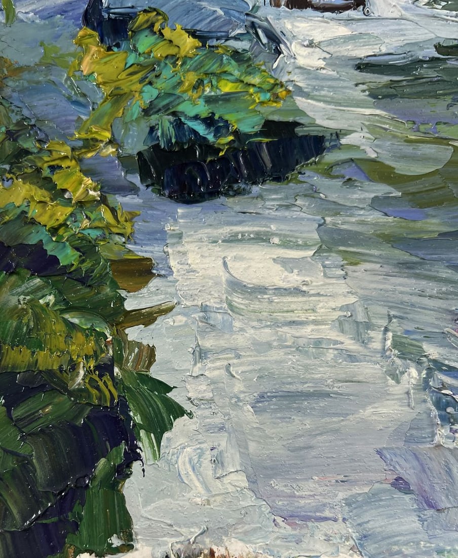 Oil painting Crystal water among rocky giants Boris Serdyuk - 7