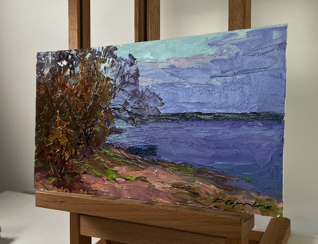 Oil painting Silent drift on the waves of a river Boris Serdyuk - 2