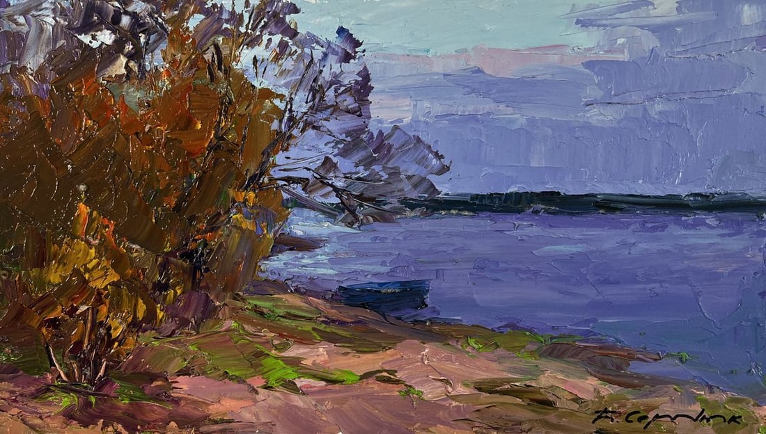 Oil painting Silent drift on the waves of a river Boris Serdyuk - 3