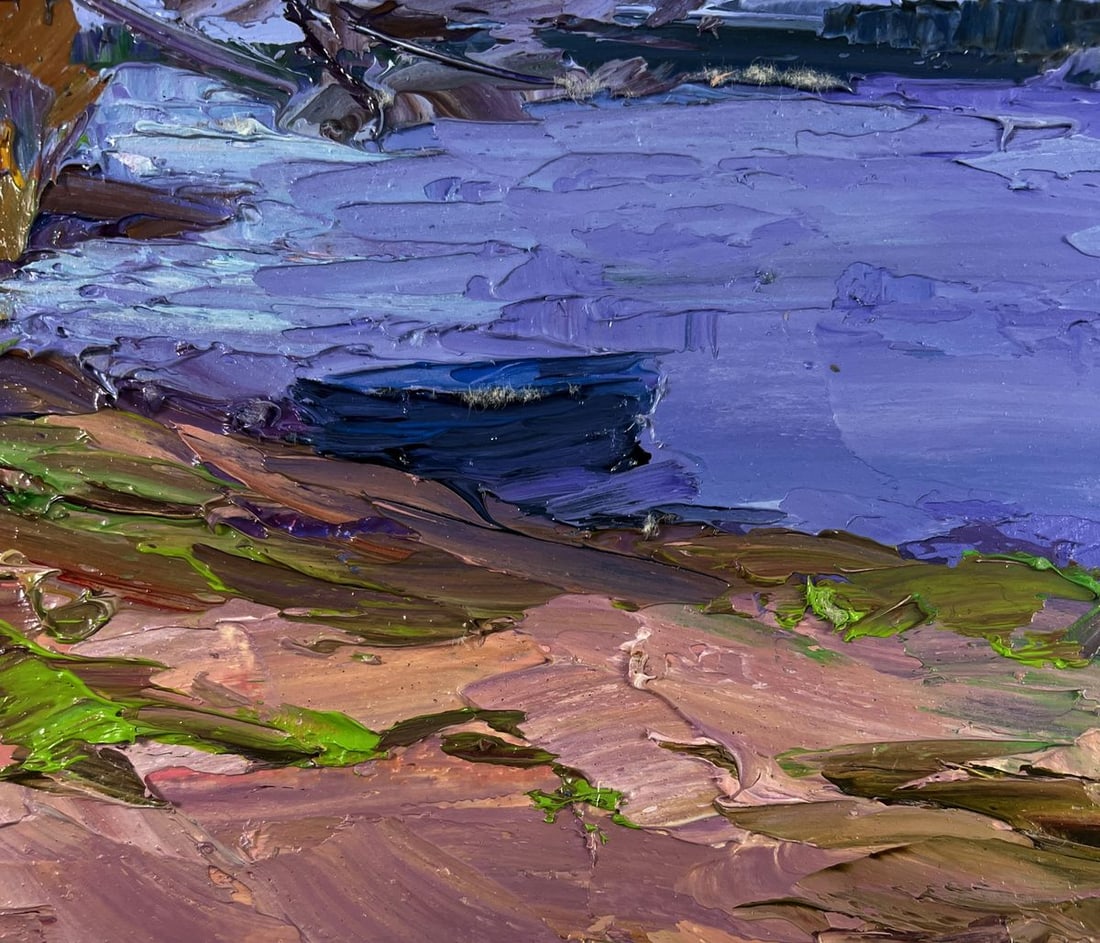 Oil painting Silent drift on the waves of a river Boris Serdyuk - 8