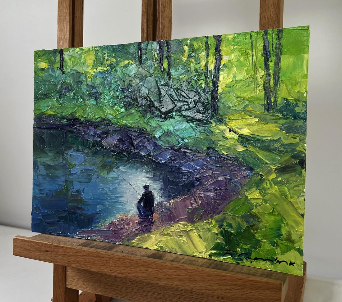 Oil painting Quiet morning by the river Boris Serdyuk - 2