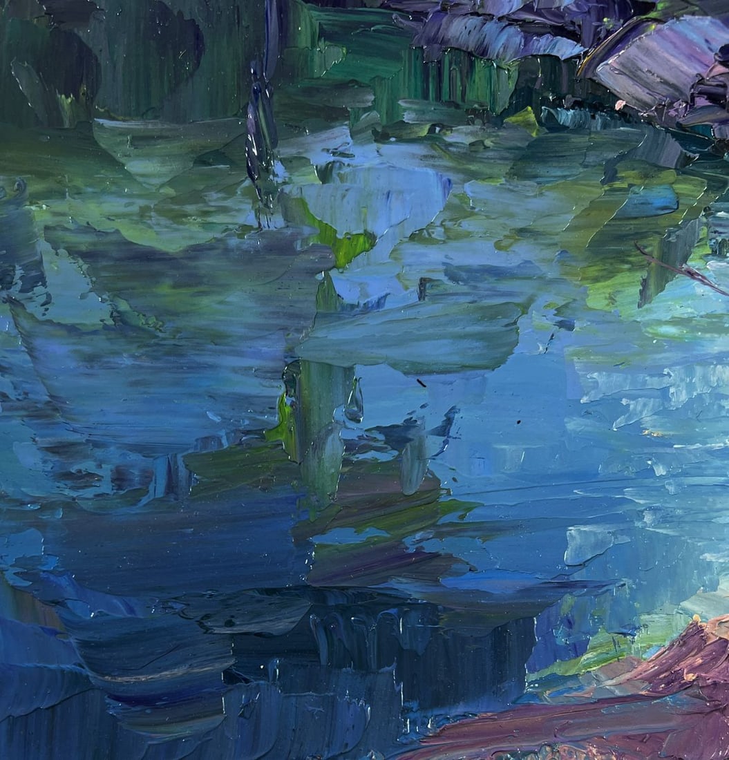 Oil painting Quiet morning by the river Boris Serdyuk - 7