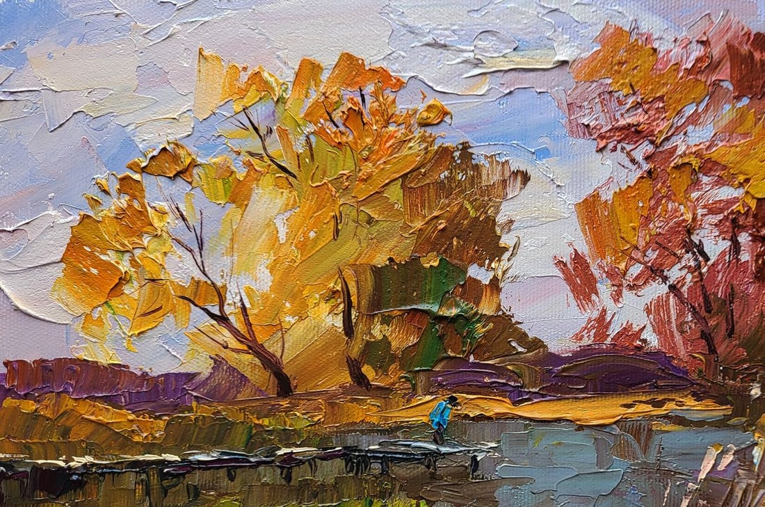 Oil painting On the autumn river Boris Serdyuk - 4