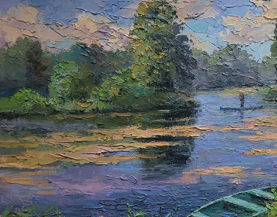 Oil painting Boat on the pond Boris Serdyuk - 4