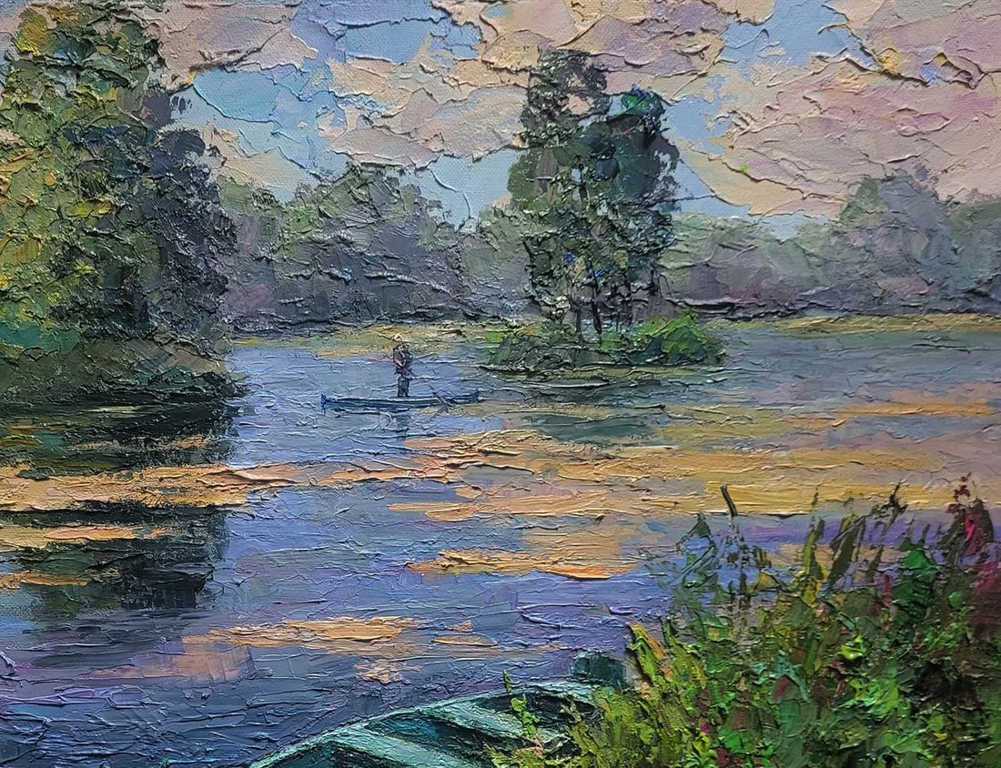 Oil painting Boat on the pond Boris Serdyuk - 5