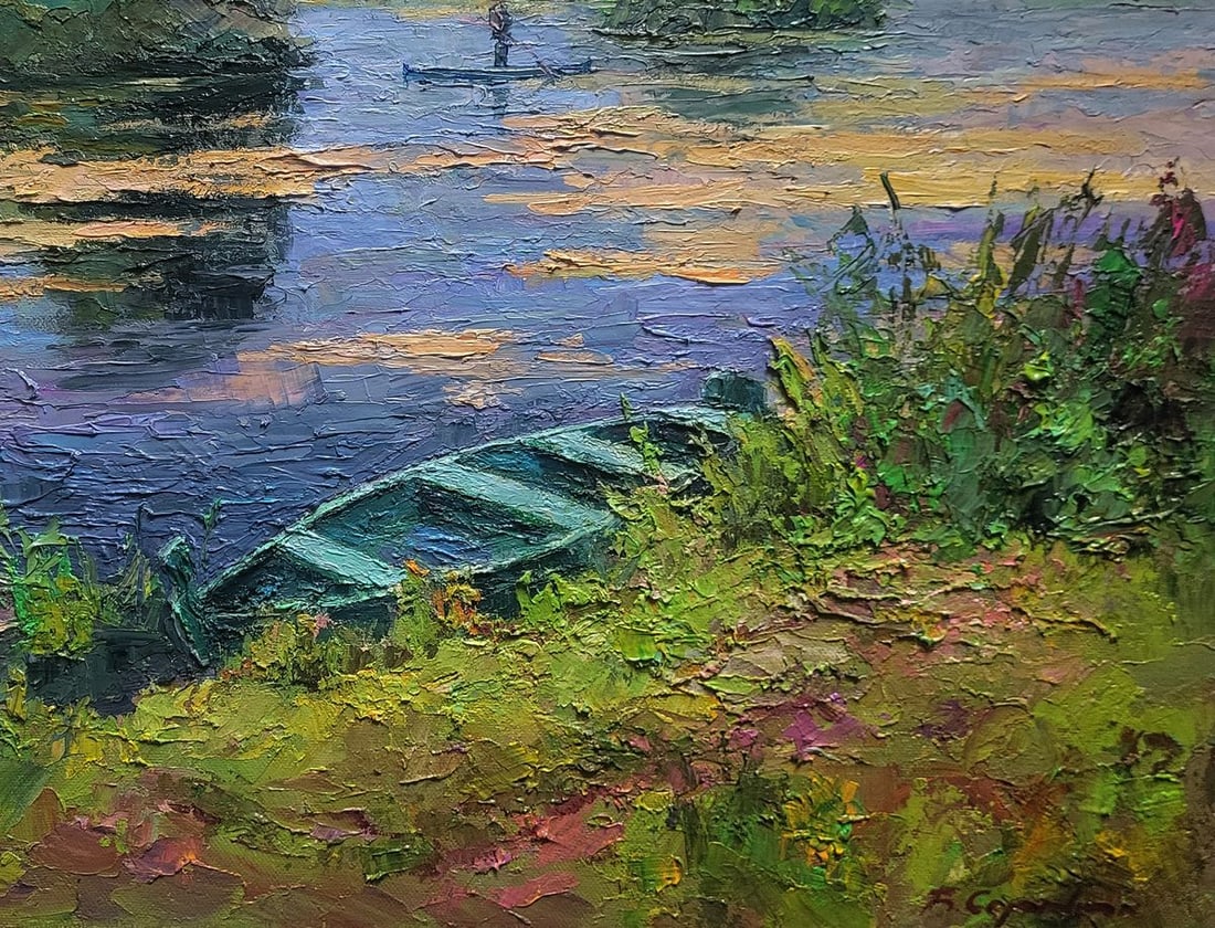Oil painting Boat on the pond Boris Serdyuk - 7