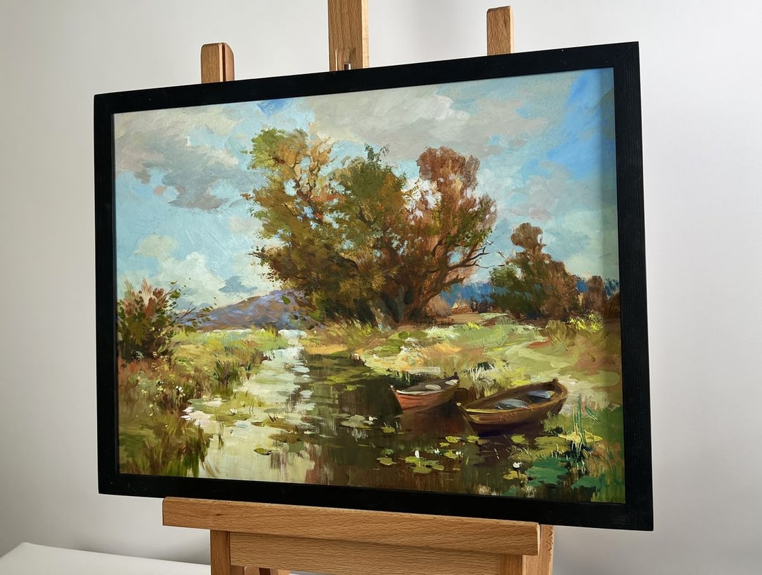 Oil painting A moment of silence by the river Yuriy Suprunchuk - 2