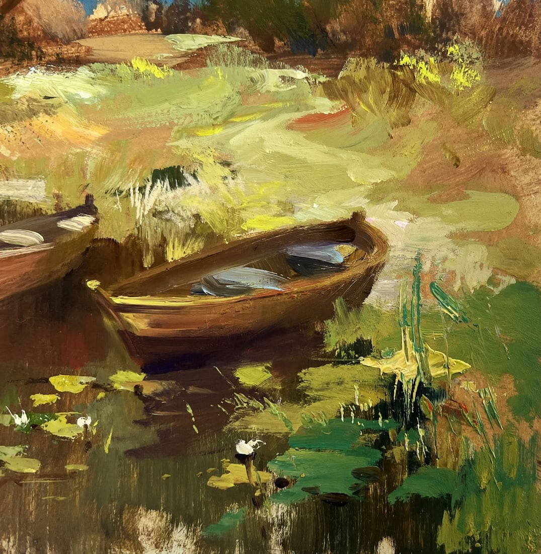 Oil painting A moment of silence by the river Yuriy Suprunchuk - 7