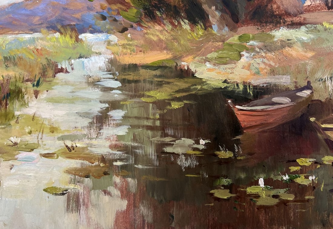 Oil painting A moment of silence by the river Yuriy Suprunchuk - 8
