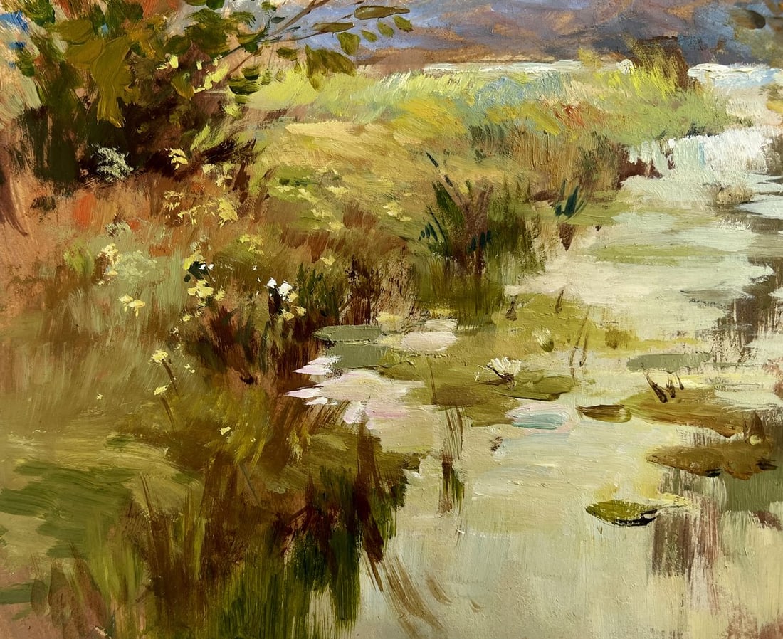 Oil painting A moment of silence by the river Yuriy Suprunchuk - 9
