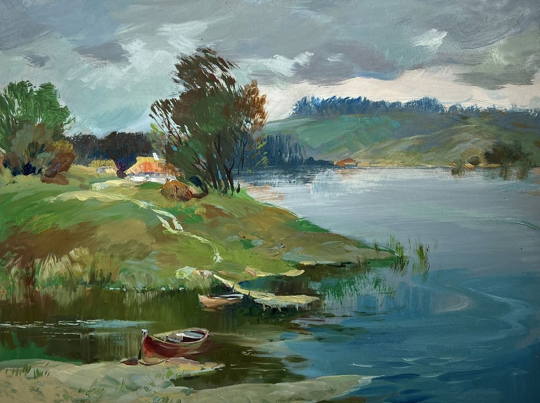 Oil painting River near the village Yuriy Suprunchuk - 3