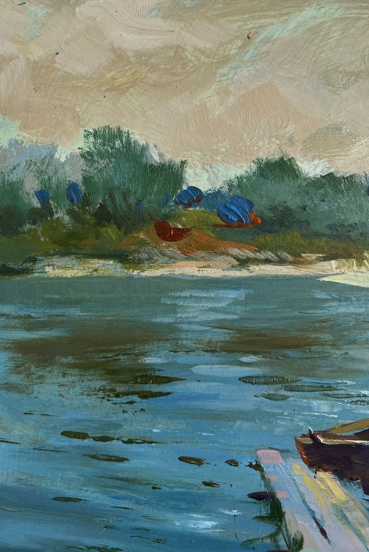 Oil painting Boats at rest by the river Yuriy Suprunchuk - 4