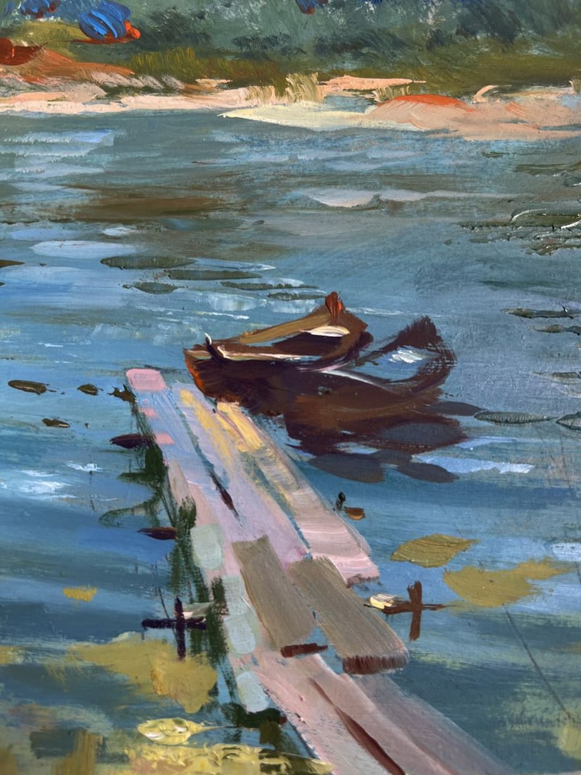 Oil painting Boats at rest by the river Yuriy Suprunchuk - 6