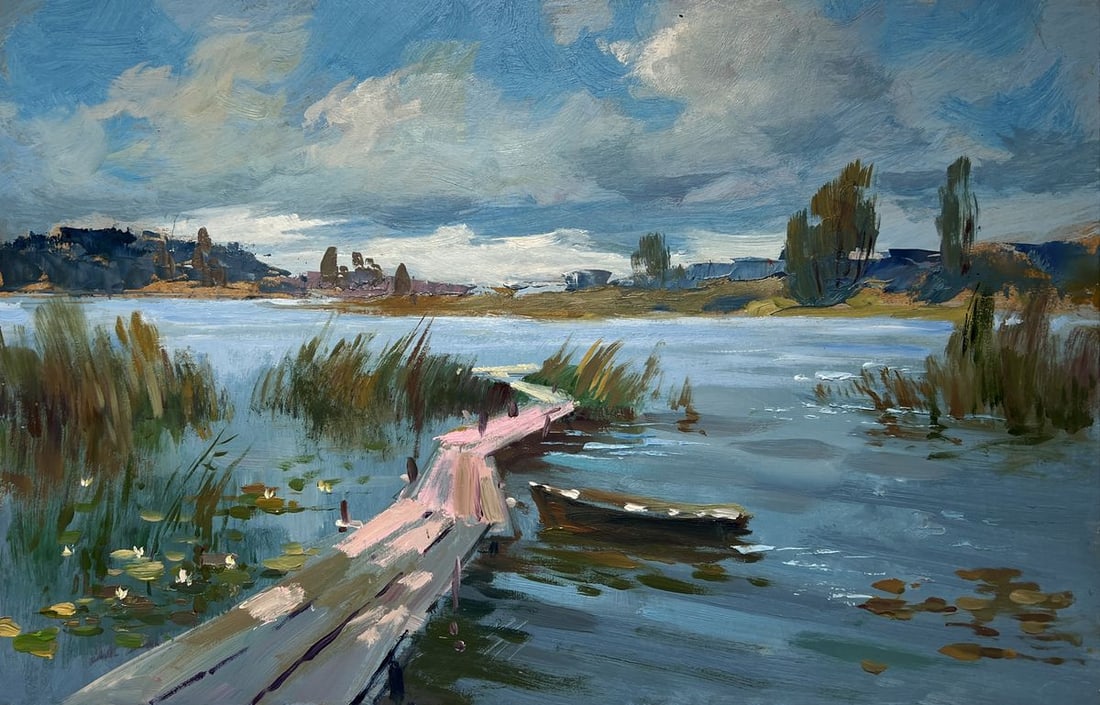 Oil painting Quiet flow of the river Yuriy Suprunchuk - 3
