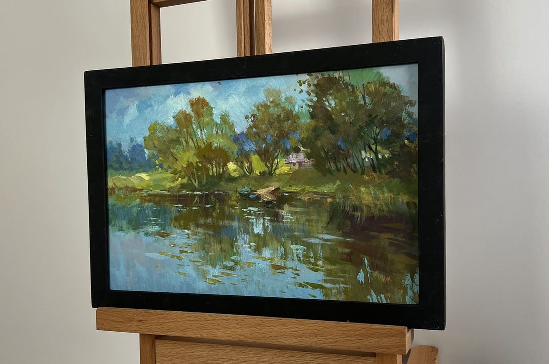 Oil painting A quiet ferryman in the village Yuriy Suprunchuk - 2