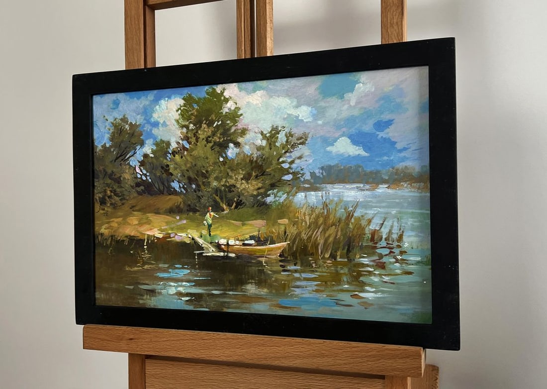 Oil painting Summer journey along the river Yuriy Suprunchuk - 2