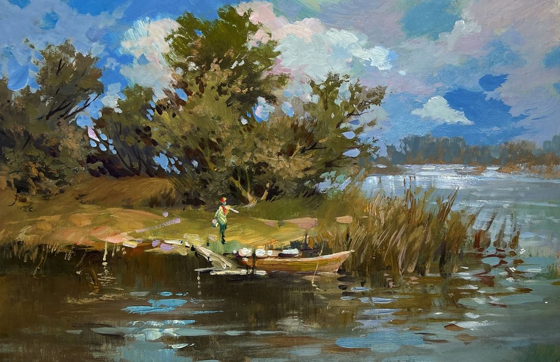 Oil painting Summer journey along the river Yuriy Suprunchuk - 3