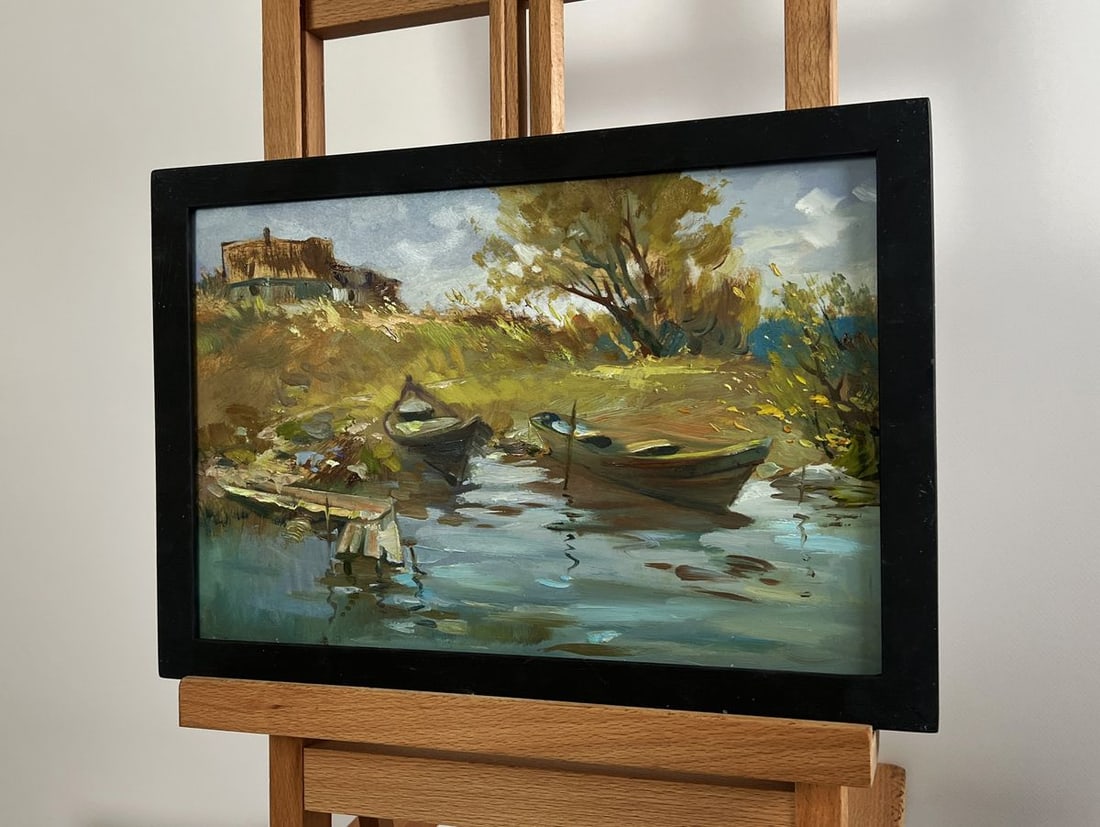 Oil painting Summer peace on the river Yuriy Suprunchuk - 2