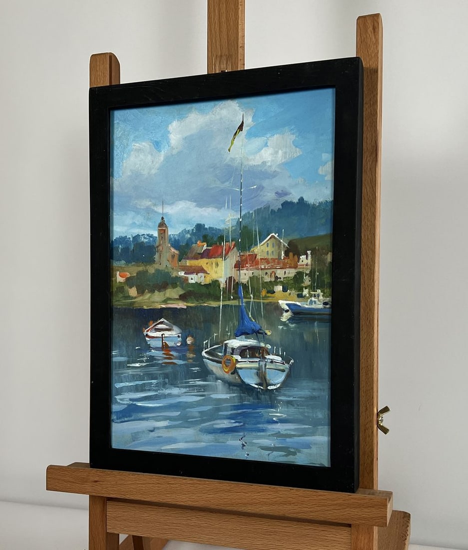 Oil painting Boats off the city coast Yuriy Suprunchuk - 2