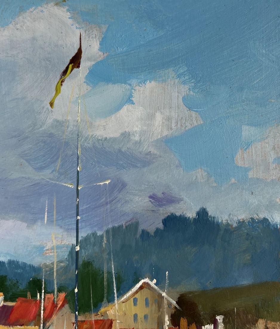 Oil painting Boats off the city coast Yuriy Suprunchuk - 4