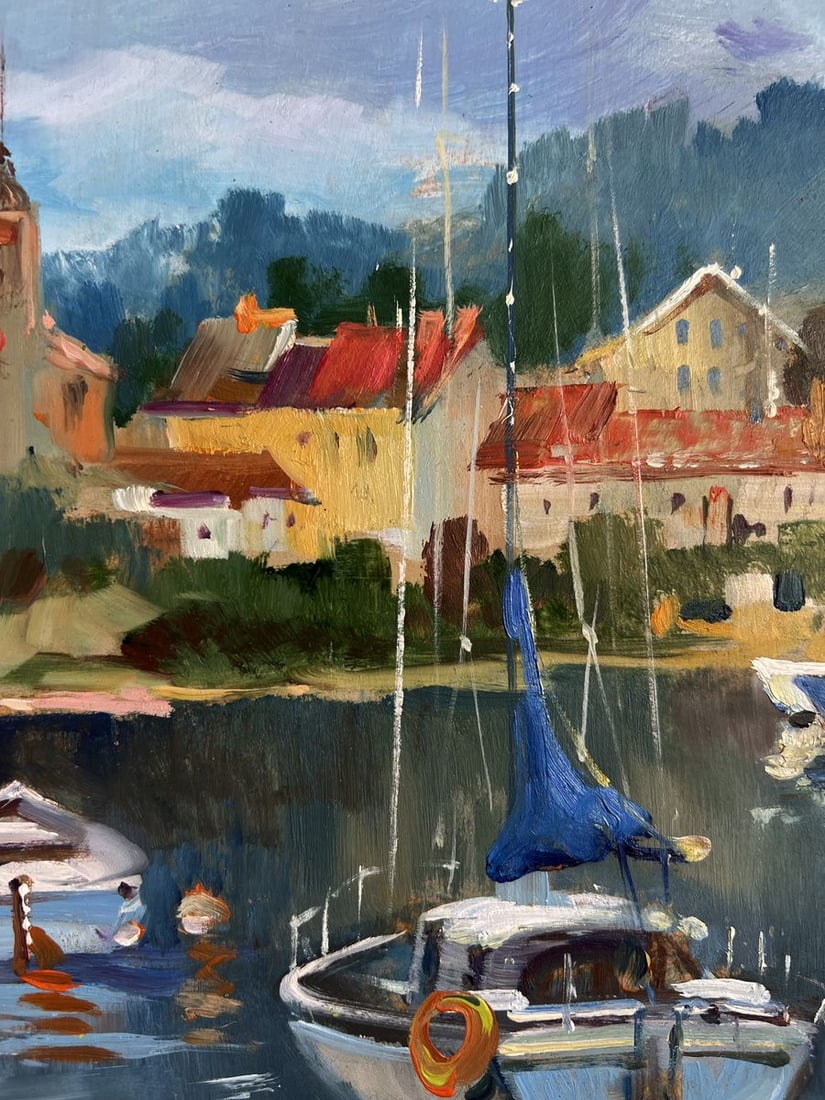 Oil painting Boats off the city coast Yuriy Suprunchuk - 6